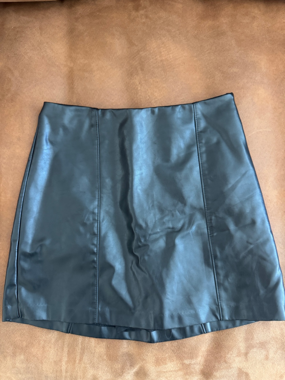 Abercrombie & Fitch Black Faux-Leather Pencil Skirt